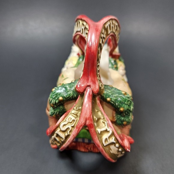 Vintage Fitz and Floyd Ceramic Creamer Vase Children Were Snuggled Santa 1993 - Picture 5 of 9